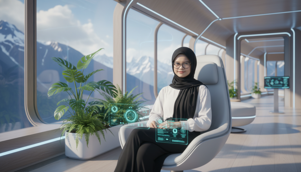 Bio-Hacking Retreats: The Top 5 Global Destinations for Cellular Regeneration in 2026 A futuristic bio-hacking retreats 2026 facility in the Swiss Alps featuring high-tech rejuvenation pods with holographic displays and mountain views for cellular regeneration.