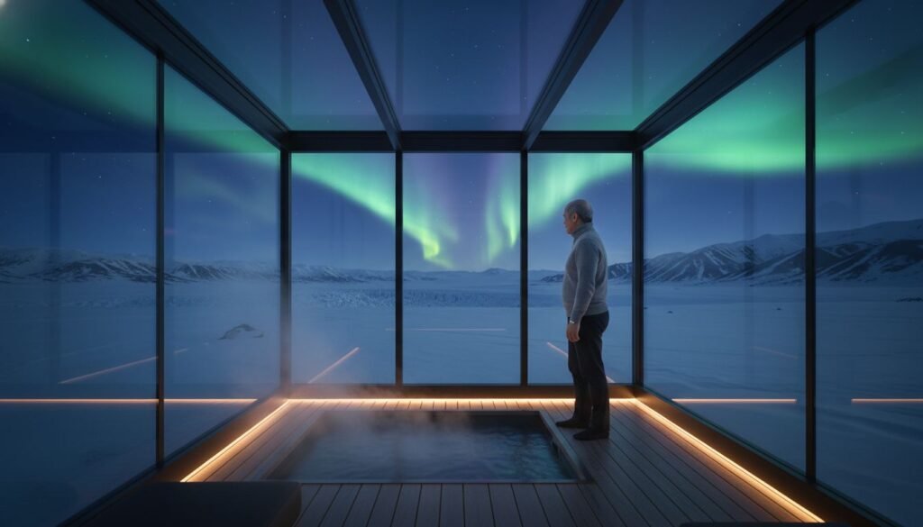 Sub-Zero Sanctuaries: The Science Behind Arctic Cold-Exposure Retreats in Scandinavia A futuristic bio-hacking retreat in Svalbard representing the Sub-Zero Sanctuaries trend of 2026.