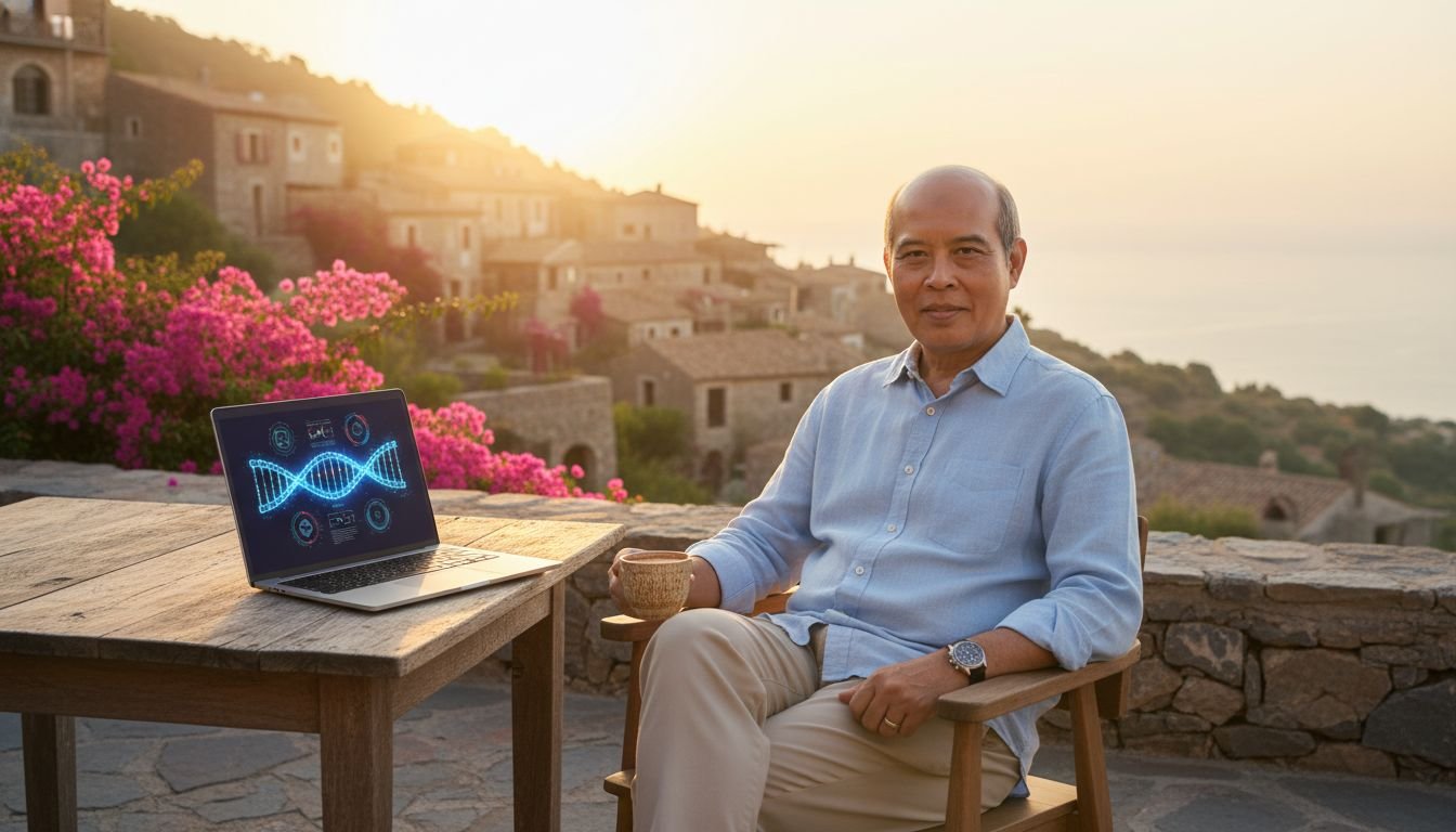 Blue-Zone Nomadism: Remote worker optimizing longevity in a Mediterranean village