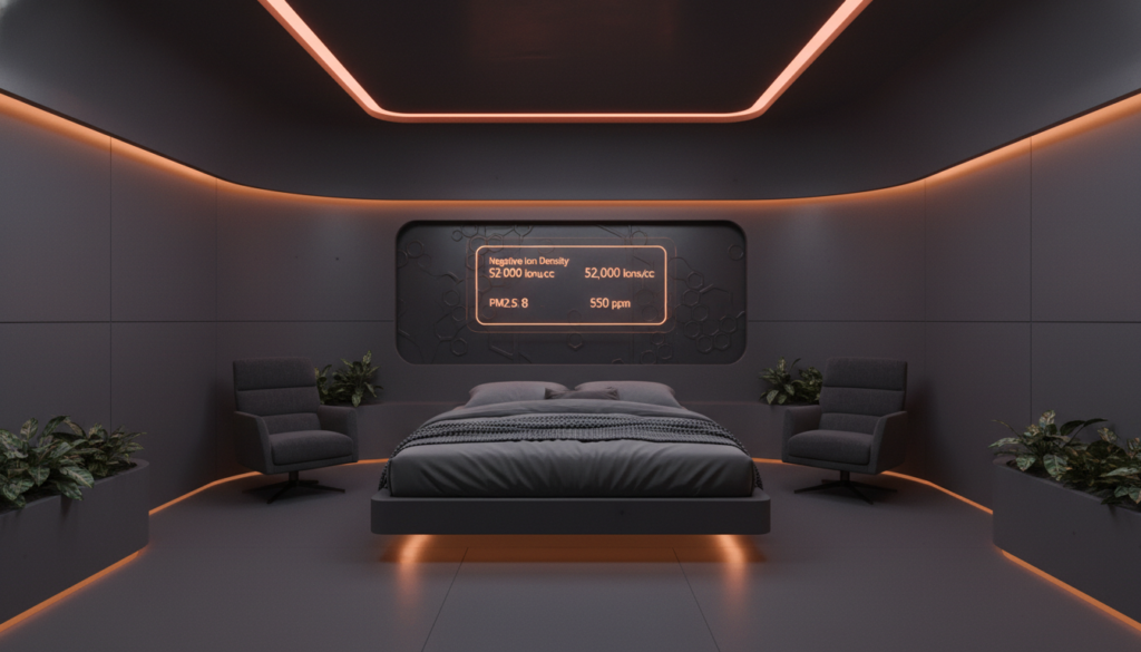 1920x1080 featured image for Fit Global Life showing an optimized Faraday bedroom design for REM cycles and brain longevity.