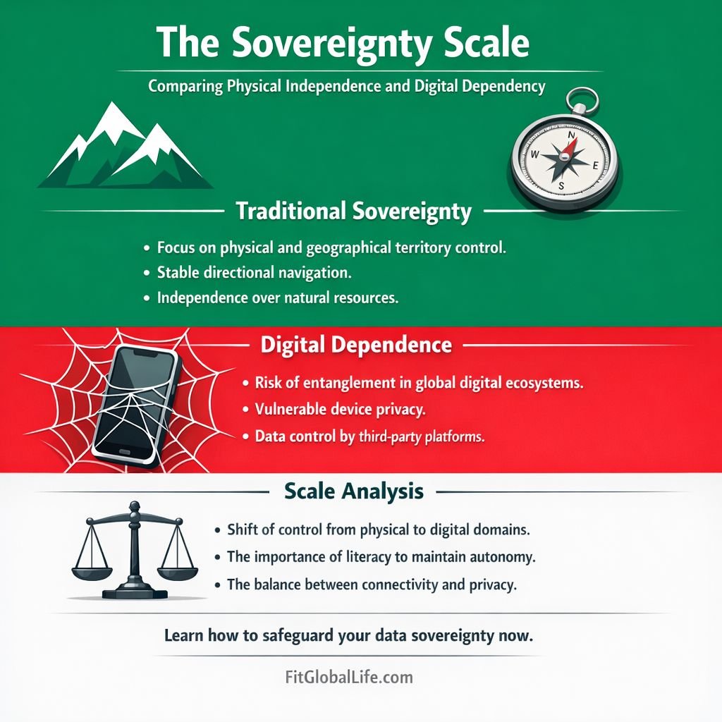 Infographic comparing Algorithmic Dependency vs. Cognitive Sovereignty.