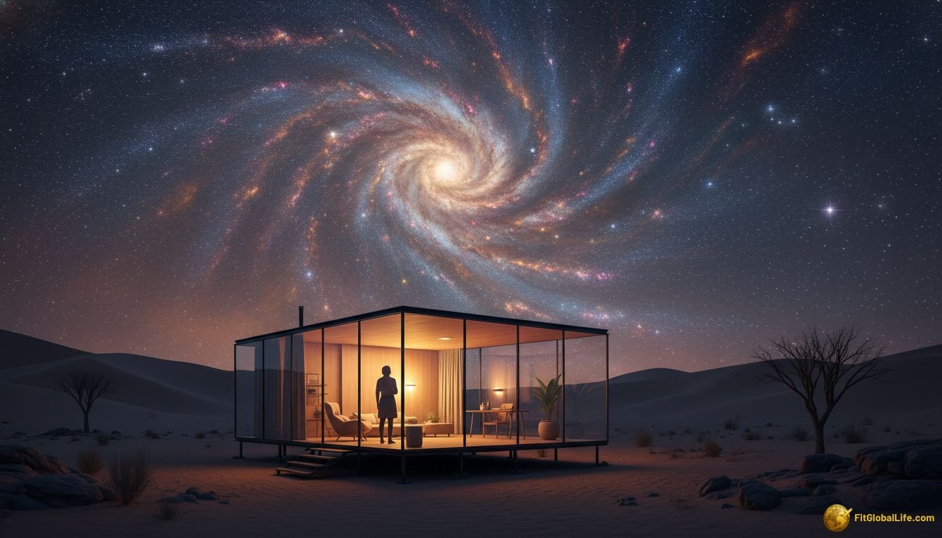 A traveler looking at the Milky Way in a certified Dark Sky Reserve, symbolizing Astro-Tourism 2026.