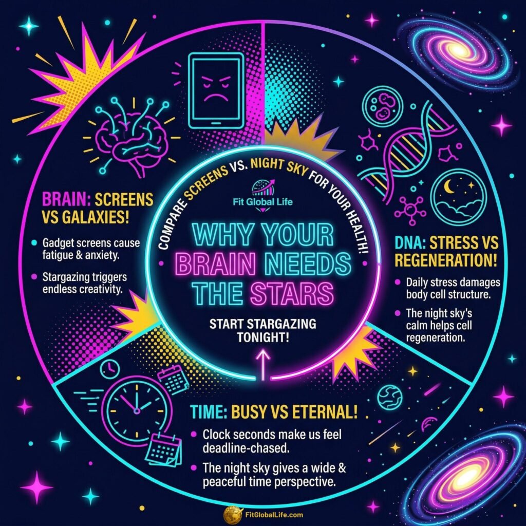 A list of 5 health benefits of Astro-Tourism and Dark Sky Reserves.