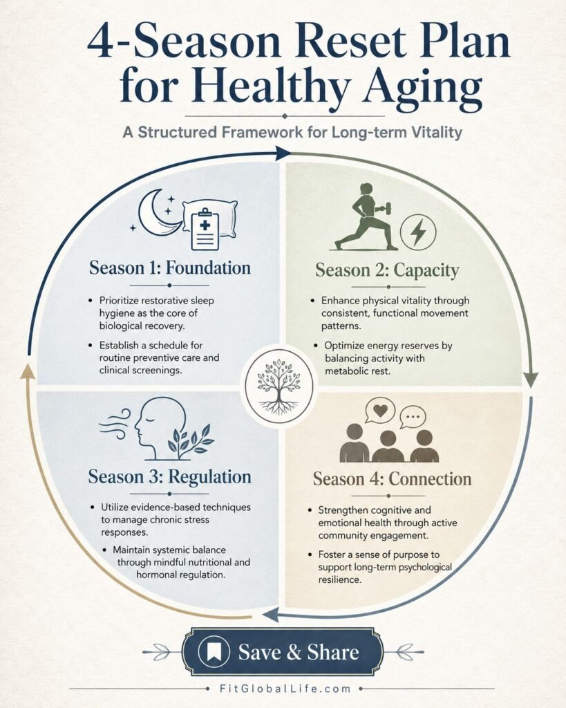 health habits that age well seasonal reset plan infographic