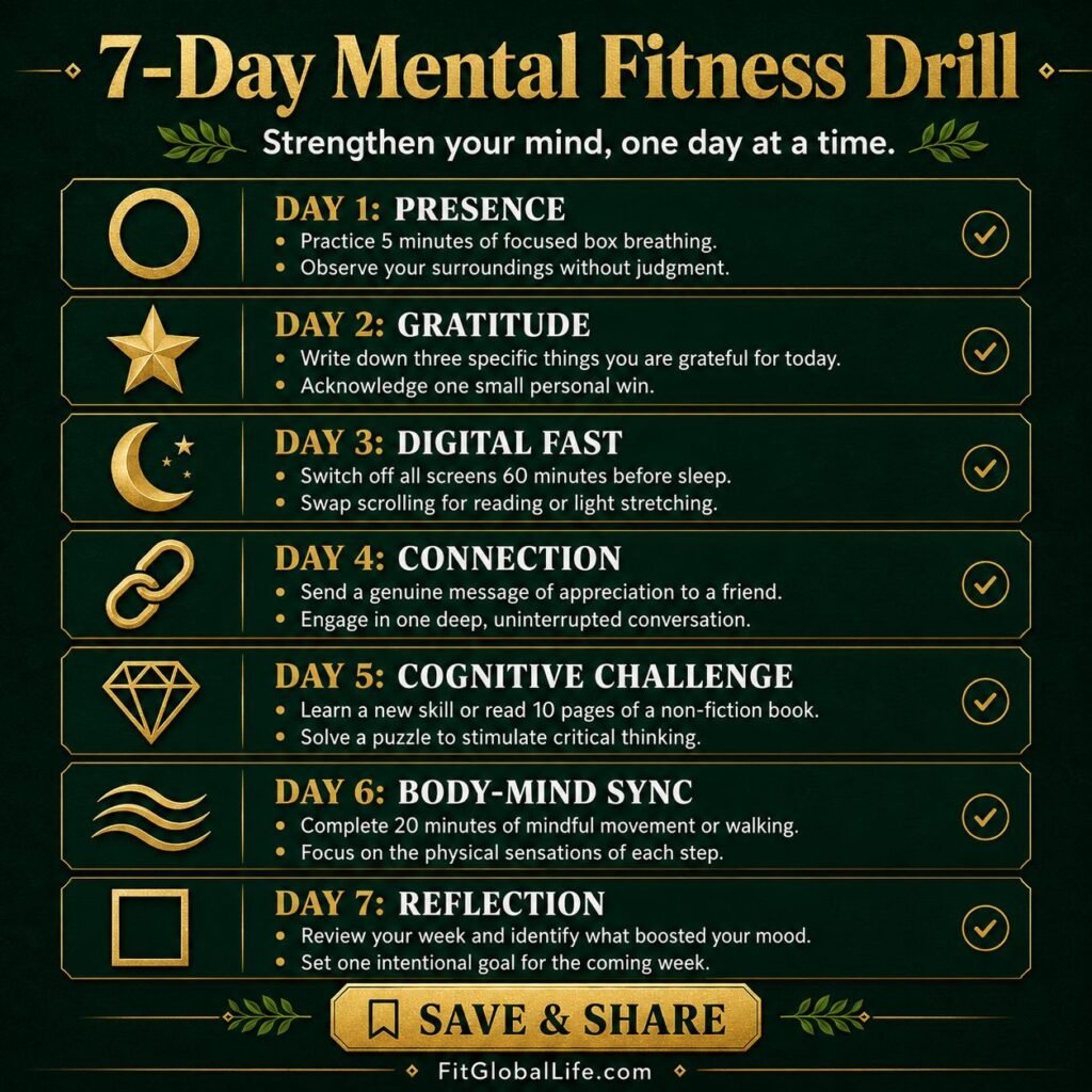 mental fitness drills 7 day plan for stronger focus