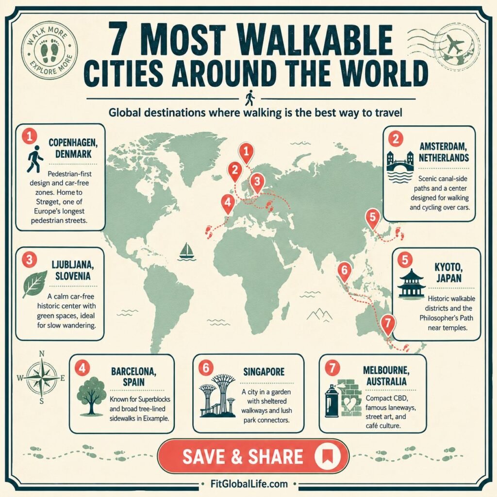 7 walkable cities for healthier travel reset map