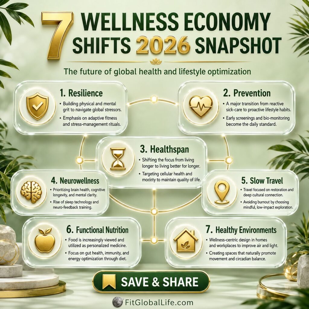 wellness economy shifts 2026 seven trend snapshot infographic