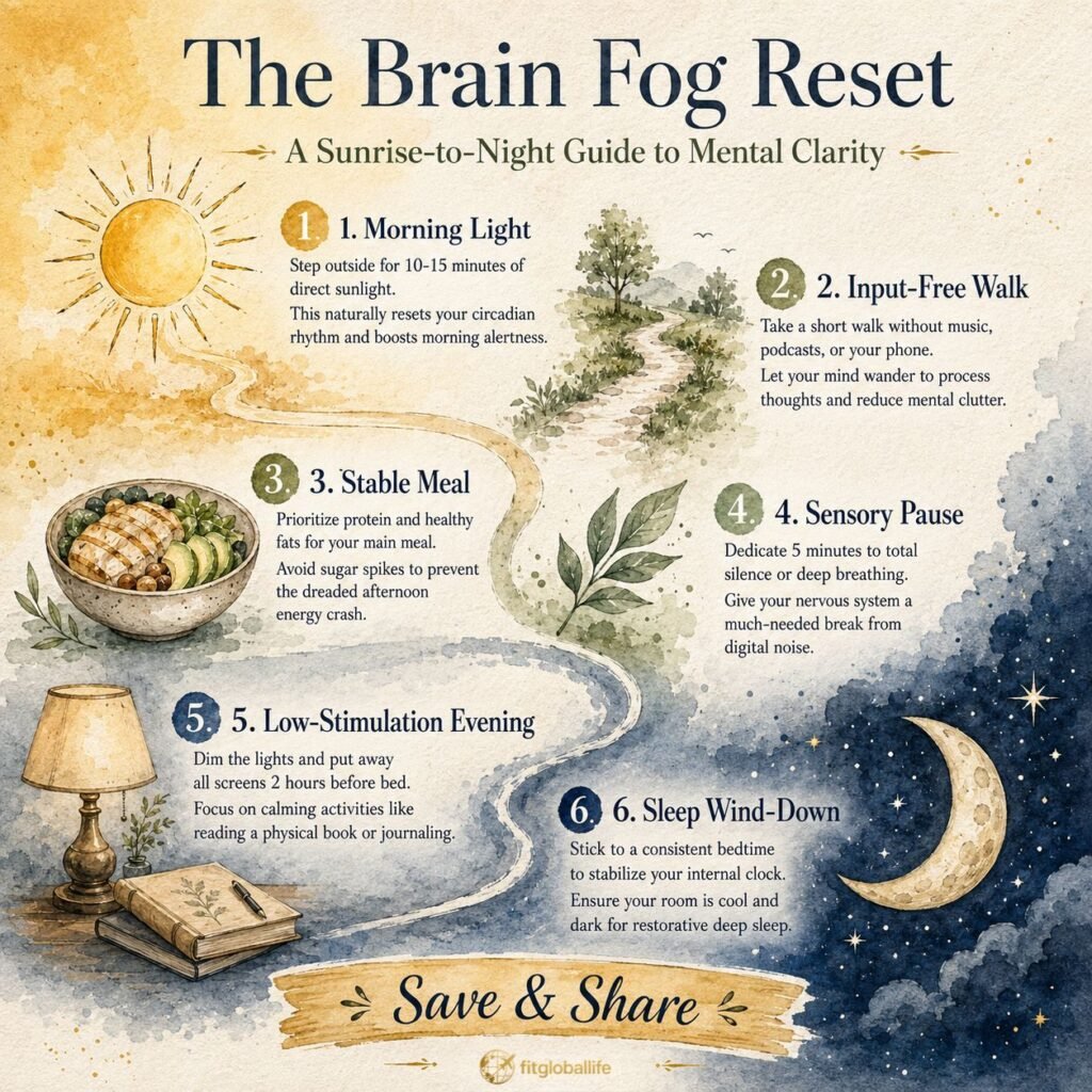 brain fog reset daily rhythm for focus and sleep