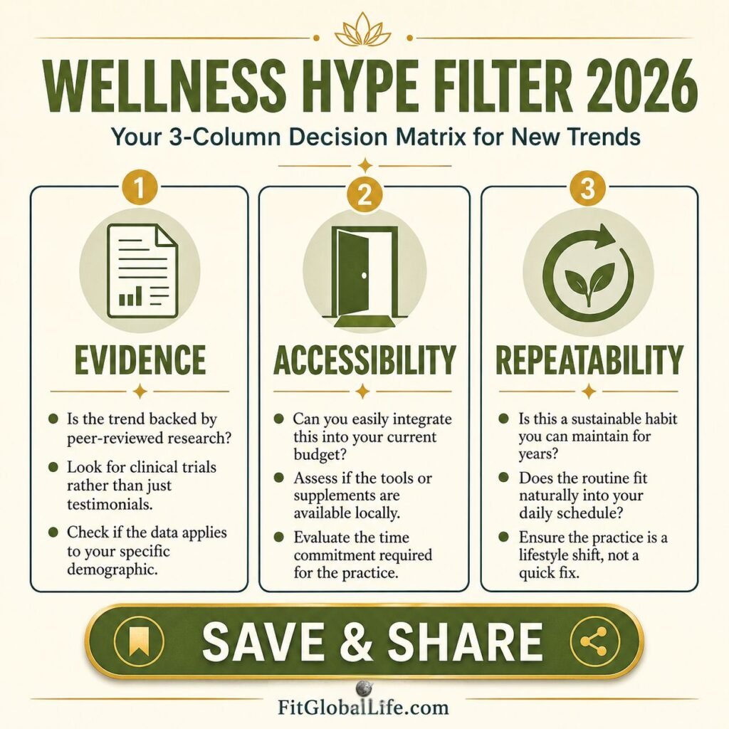 wellness economy shifts 2026 evidence accessibility repeatability filter