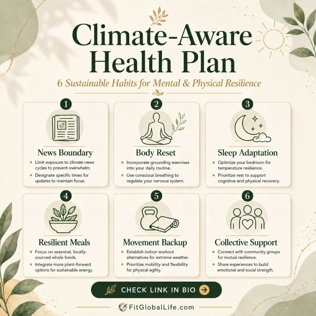 climate anxiety daily health plan with six practical coping habits