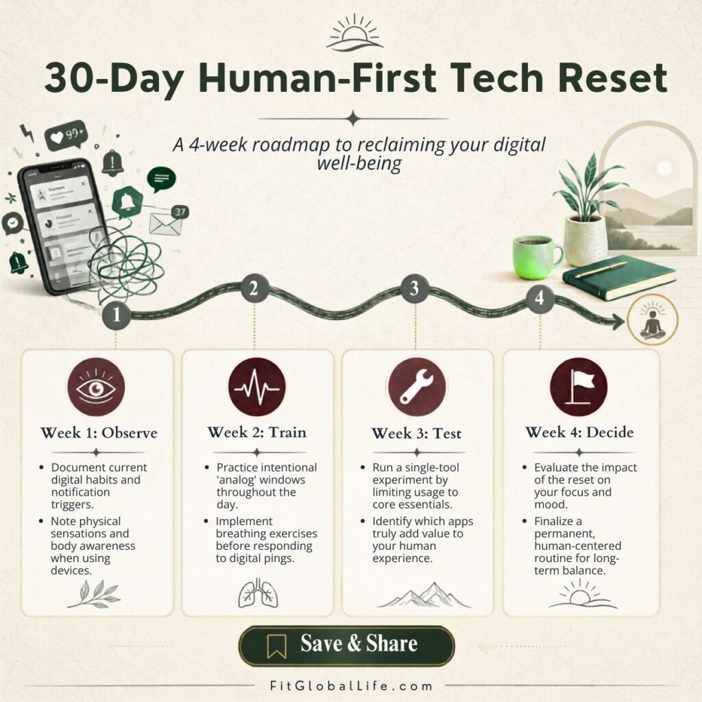 9 Human Skills for Wellness That Beat Tech Hype human skills for wellness 30 day technology reset plan