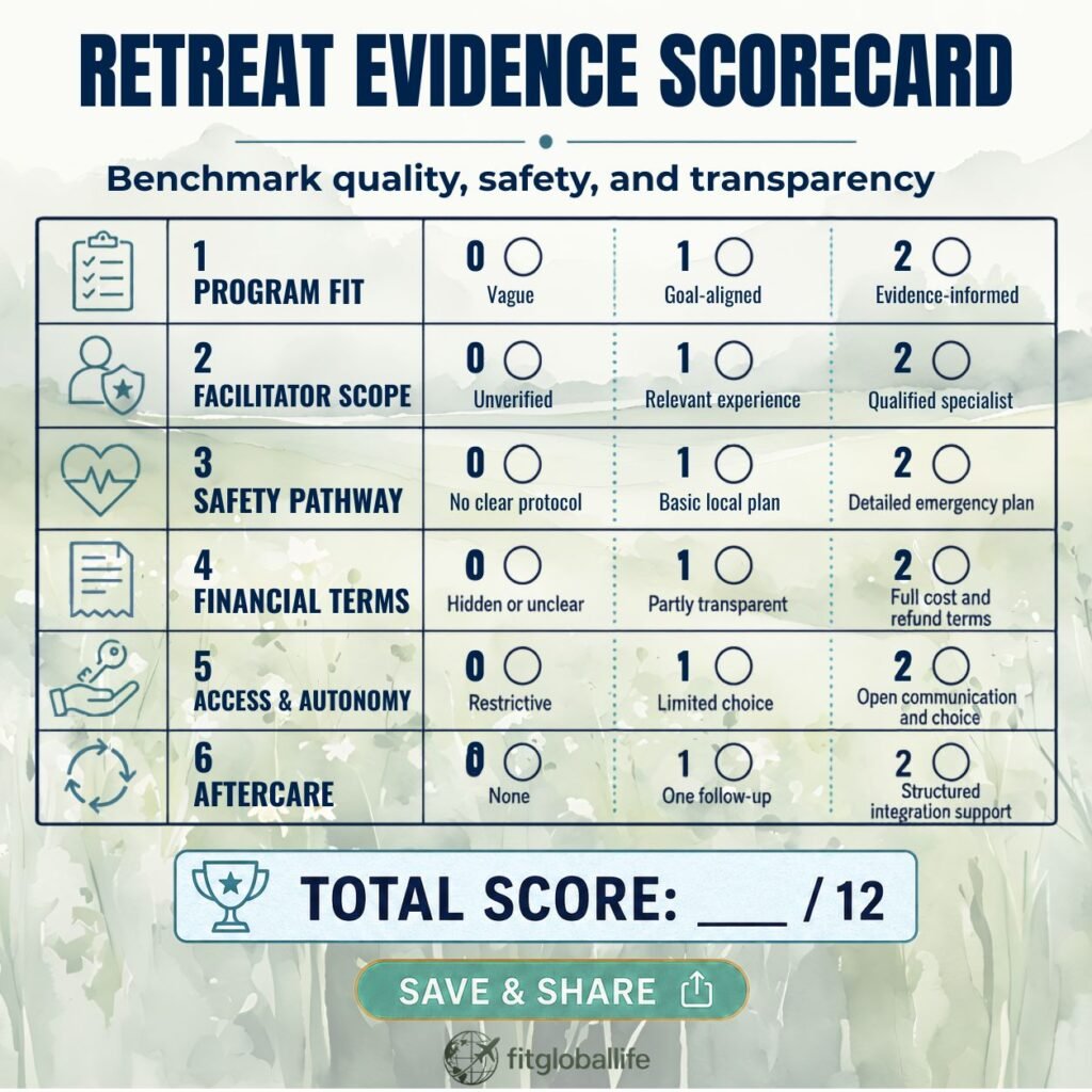 retreat questions scorecard for safety value and fit