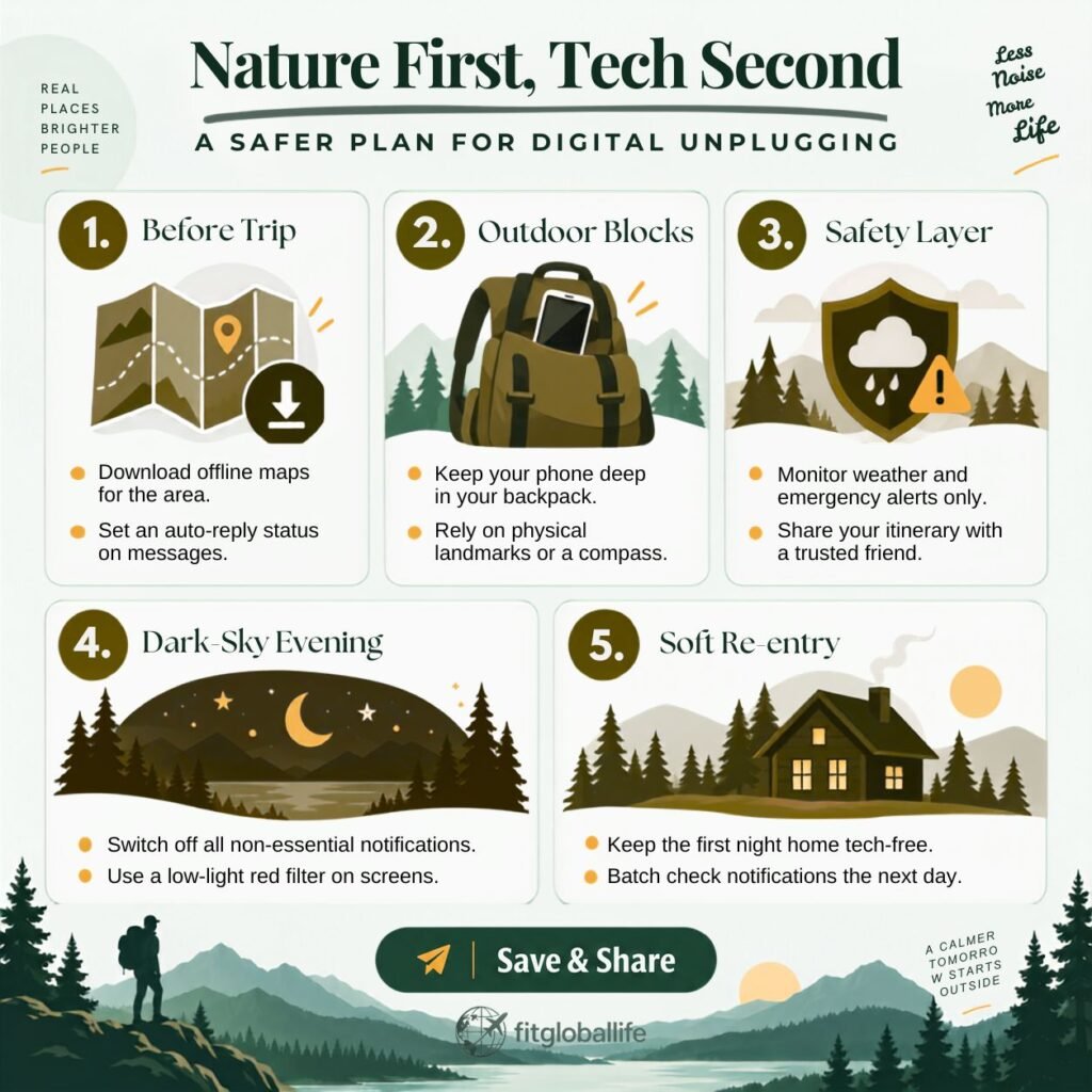 Nature-first escapes safer digital boundary plan for screen-tired travelers