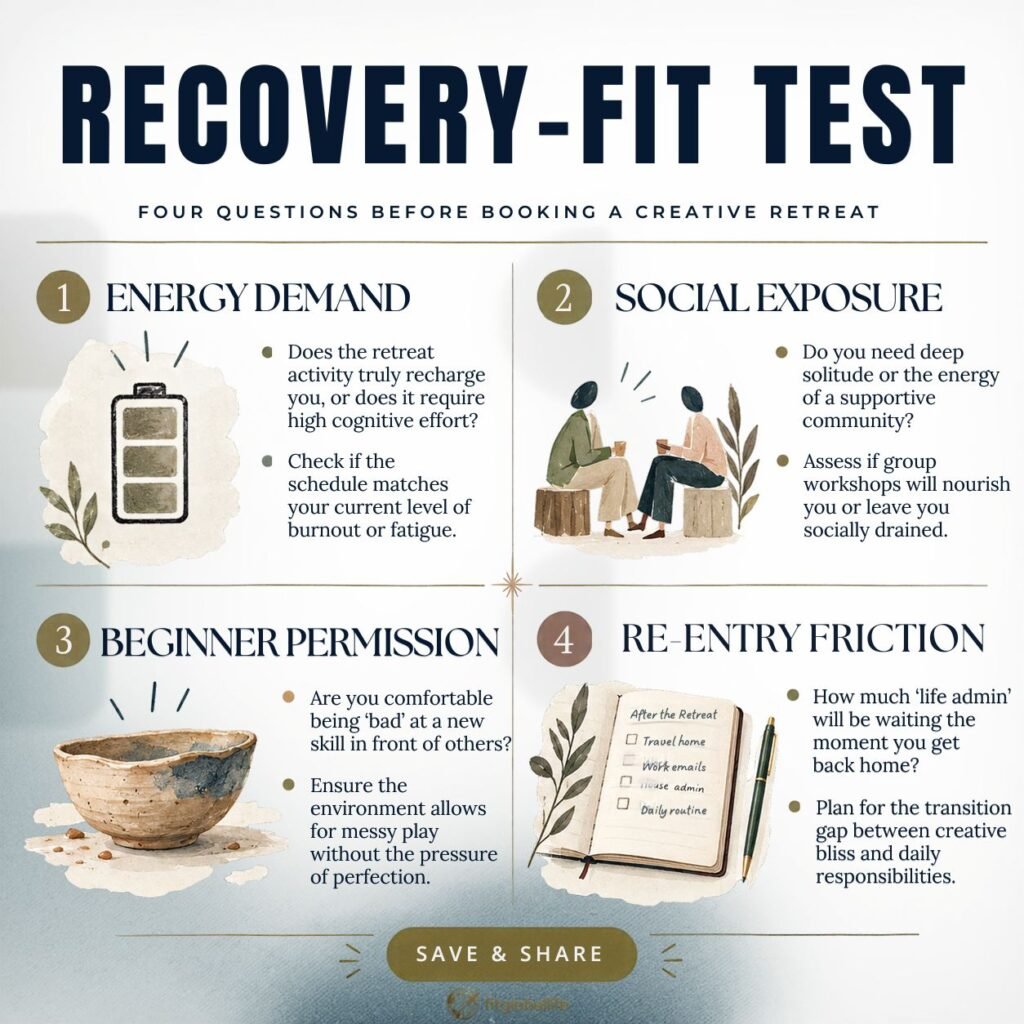 creative retreats for burned-out professionals recovery-fit test with four questions